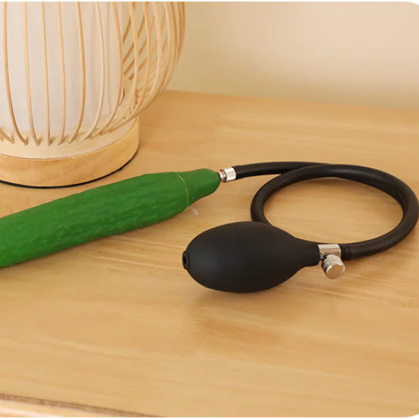 Silicone Inflatable Cucumber-Shaped Dildo Extension